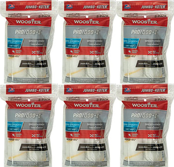 Wooster 4.5" Jumbo-Koter Pro/Doo-Z 3/8" Nap 6 Sets Of 2-Pack Roller Cover # RR302-4.5-6PK