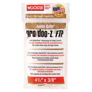 Wooster 4.5" Jumbo-Koter Pro/Doo-Z FTP 3/8" Nap 2-Pack Roller Cover - RR371-4.5