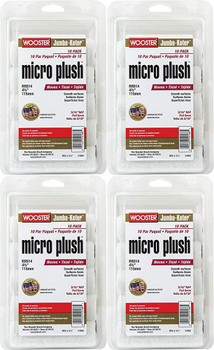 Wooster Genuine 4.5" Jumbo-Koter Micro Plush 5/16" Nap 4 Sets Of 10-Pack Roller Cover # RR514-4.5-4PK