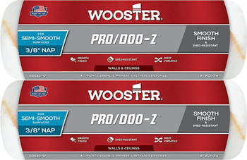 Wooster Genuine 9" Pro/Doo-Z 3/8" Nap Roller Cover 2-Pack, RR642-9-2PK