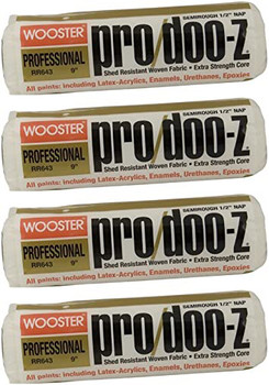 Wooster Genuine 9" Pro/Doo-Z 1/2" Nap 4-Pack Roller Cover - RR643-9-4PK