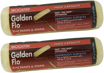 Wooster Genuine 9" Golden Flo 1/2" Nap Roller Cover 2-Pack, RR661-9-2PK