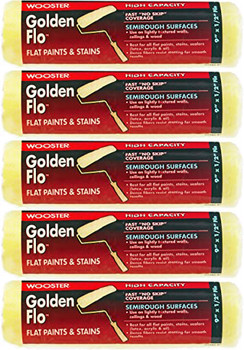 Wooster Genuine 9" Golden Flo 1/2" Nap 5-Pack Roller Cover - RR661-9-5PK