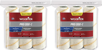 Wooster Genuine 9" Pro/Doo-Z 1/2" Nap 2 Sets Of 3-Pack Roller Cover # RR724-9-2PK
