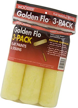 Wooster Genuine 9" Golden Flo 3/8" Nap 3-Pack Roller Cover - RR726-9