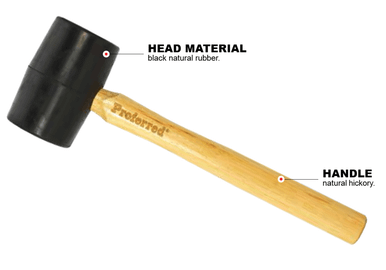 Rubber Mallet Proferred Hammer (16oz)