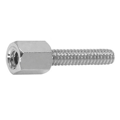 Hex Jack Screw (AF) Male/Female, 4-40 x 3/16", Steel, Zinc Plated (250/Pkg.)
