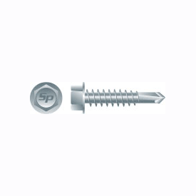 #14-14 x 3/4" Unslotted Indented Hex Washer Head Screw, #3 Point, Zinc Plated (4000/Bulk Pkg)
