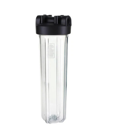 Hydronix HF45-20CLBK34, 20" Clear, 4.5" Body, 3/4" Black Cap Filter Housing