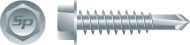 #14-14 x 4-1/2" Unslotted Indented Hex Washer Head Screw, #3 Point, Zinc Plated (500/Bulk Pkg)