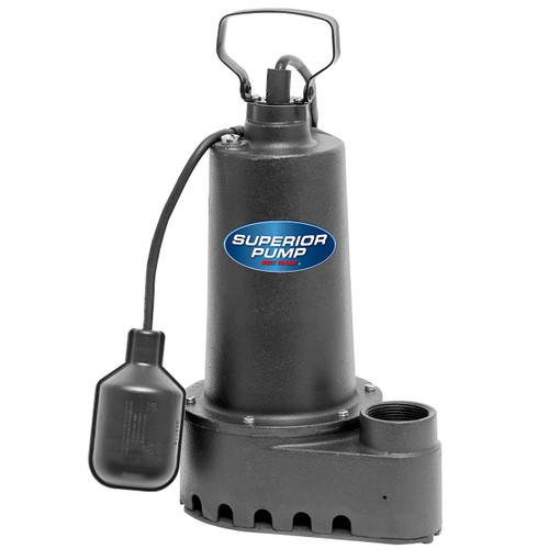 Decko 92501 1/2 HP Cast Iron Sump Pump with Tethered Float Switch - 70 GPM