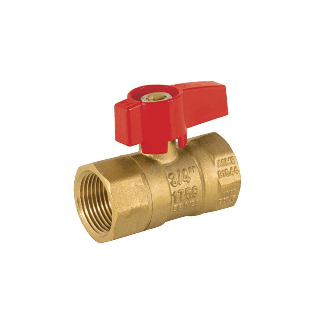 Jomar 102-624 3/4 Inch 2 Piece Gas Ball Valve, 600 WOG - Carton of 10