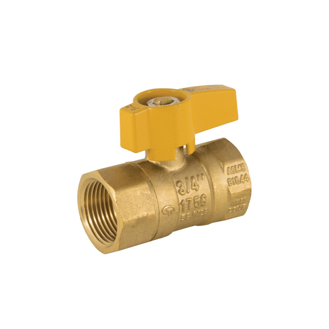 Jomar 102-603 1/2 Inch 2 Piece Gas Ball Valve, 600 WOG - Carton of 10