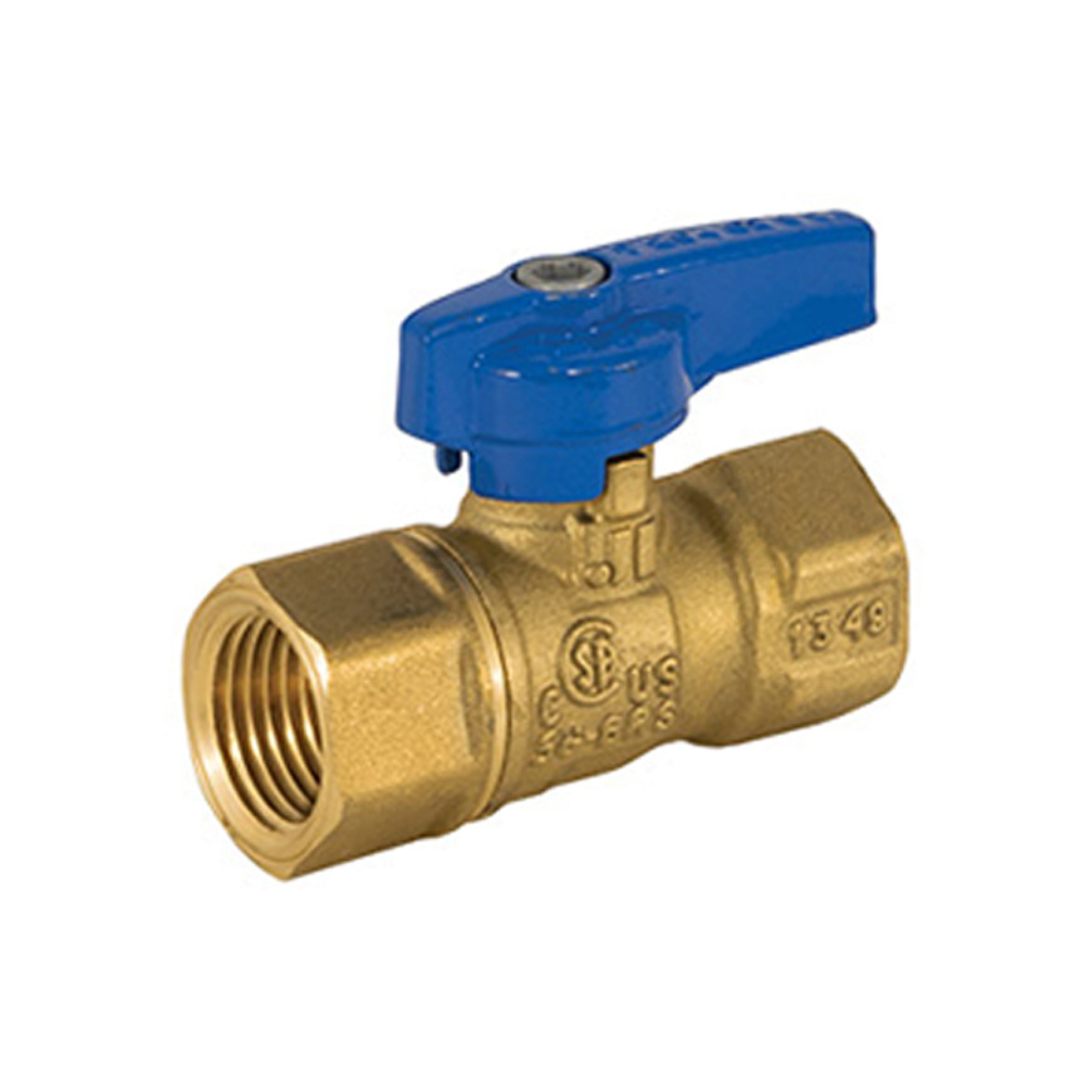Jomar 101-414 3/4 Inch FIP 2 Piece Gas Ball Valve, 600 WOG with Teardrop Handle - Carton of 12