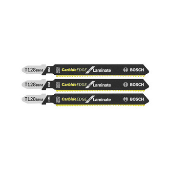 Bosch 3 Pack of 3-5/8 Inch 14 TPI Carbide-Strip Jig Saw Blades # T128BHM3