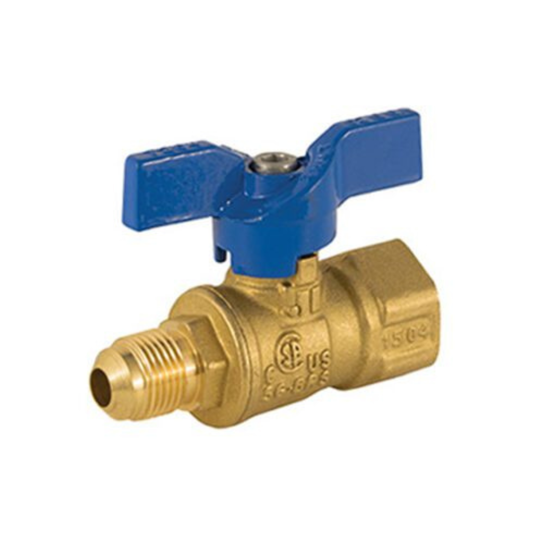 Jomar 101-503 1/2 Inch FIP x 1/2 Inch FL 2 Piece Gas Ball Valve, 600 WOG - Carton of 14