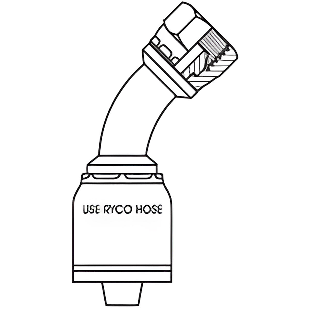 BSPP FEMALE 45 DEGREE BEND WITH 3/8 INCH THREAD FOR 3/8 INCH HOSE