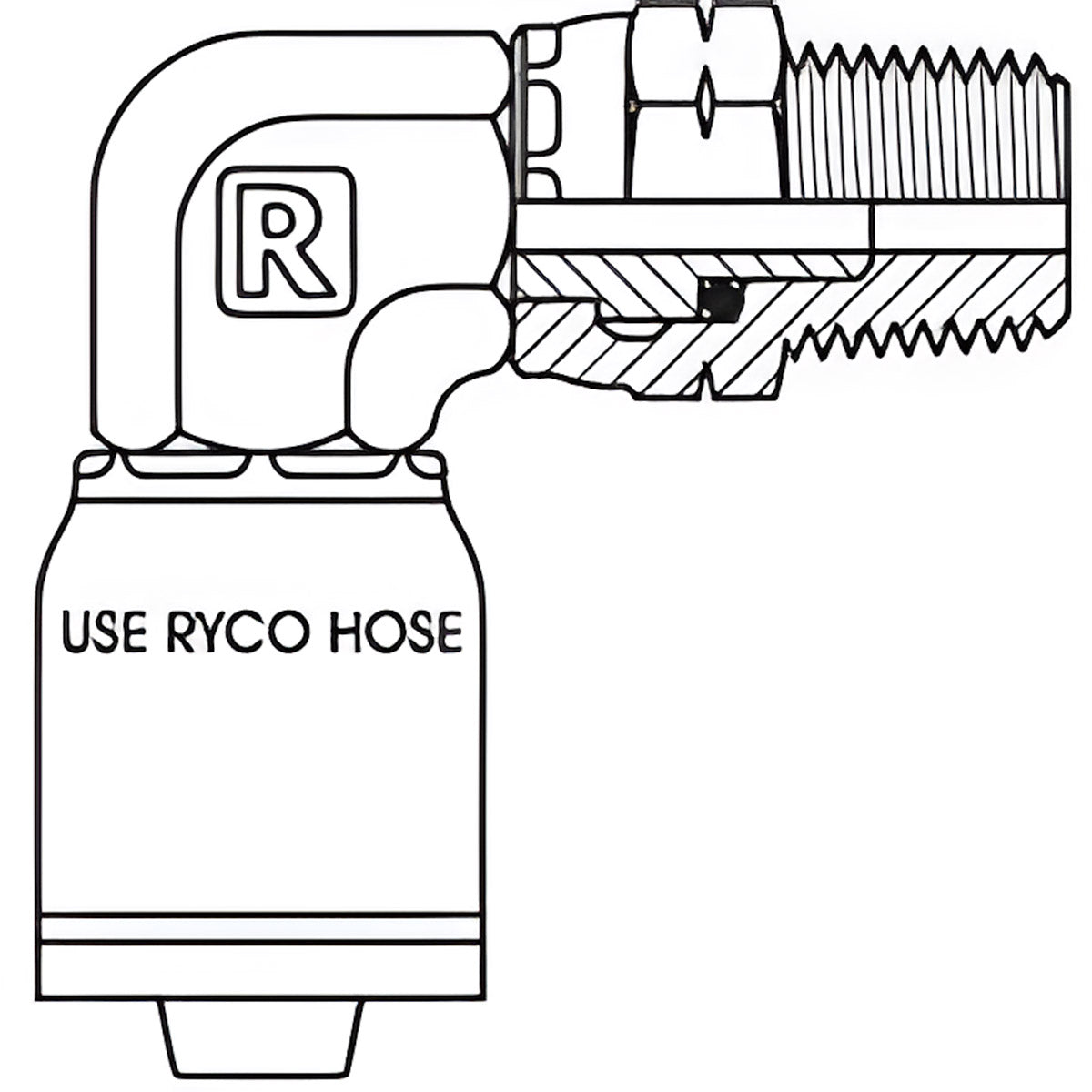 NPT MALE SWIVEL 90 DEGREE BEND WITH 1/2 INCH THREAD FOR 1/2 INCH HOSE