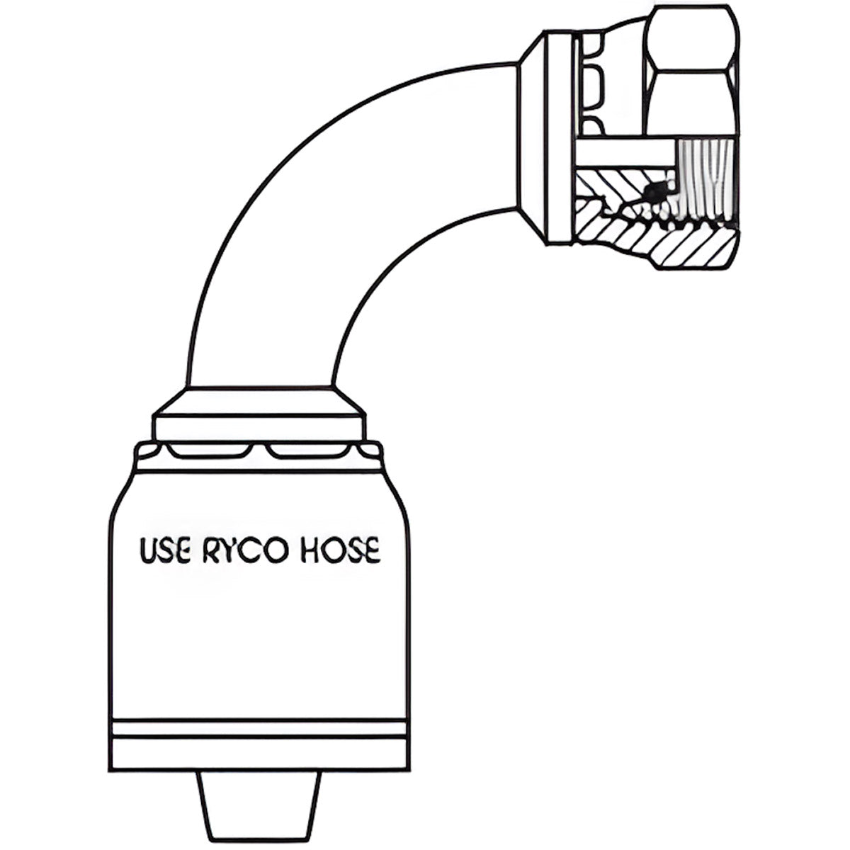 DKOL FEMALE 24 CONE 90 DEGREE BEND