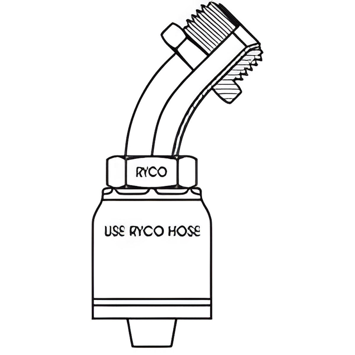 SAE MALE INVRTD FLARE 45 BEND WITH 7/8 INCH THREAD FOR 3/8 INCH HOSE