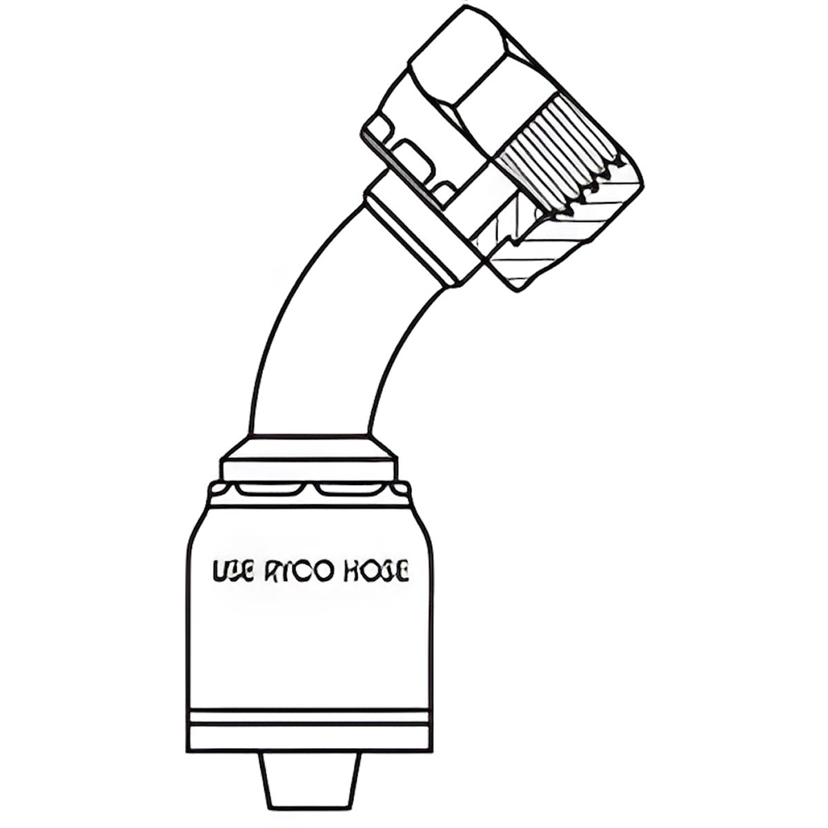 ORFS FEMALE 45 DEGREE BEND WITH 11/16 INCH THREAD FOR 3/8 INCH HOSE