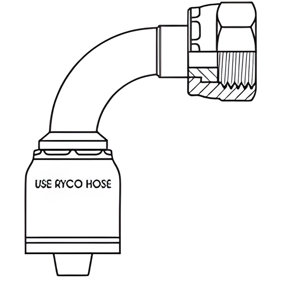 ORFS FEMALE 90 DEGREE BEND WITH 1 INCH THREAD FOR 1/2 INCH HOSE