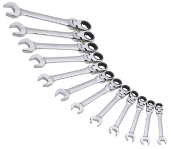 8mm -19mm (12pcs) Set Flex Head Ratcheting Combo Wrench
