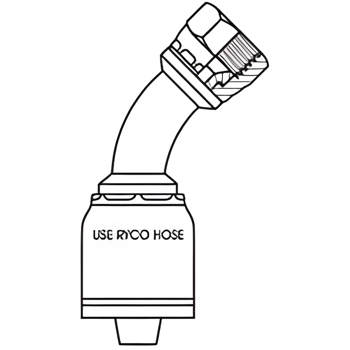JIC FEMALE 45 DEGREE BEND WITH 1-5/16 INCH THREAD FOR 1 INCH HOSE