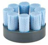 10" Shell Mill Holder Disc Brush, Tufted, .028/120 CeramiX Abrasive Filament, 1-1/4" A.H. 36060