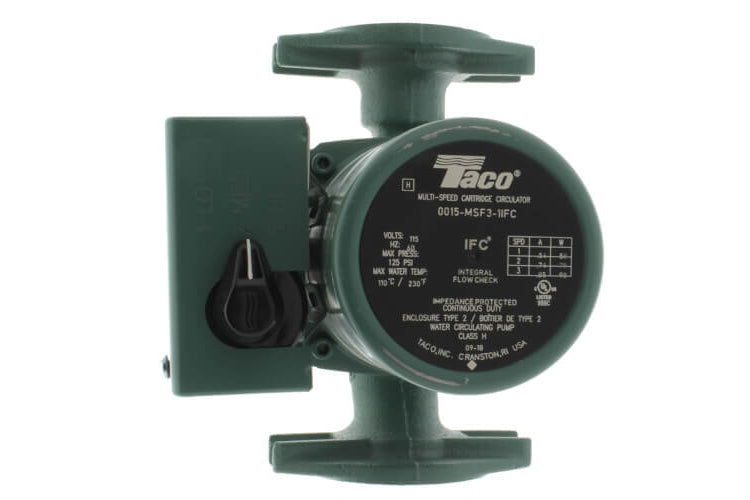 Taco 0015-MSF3-1IFC, 00 Series 3-Speed Cartridge Circulator, CI, Rot-Flg, 115V