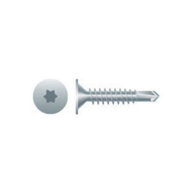 #10-16 x 1" Star Drive Wafer Head Self-Drilling Screw, #3 Zinc Plated (5000/Bulk Pkg)