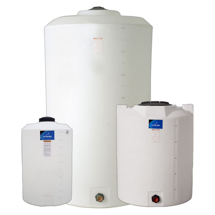 Ace Roto-Mold Vertical Flat Bottom Tanks - Flat Top