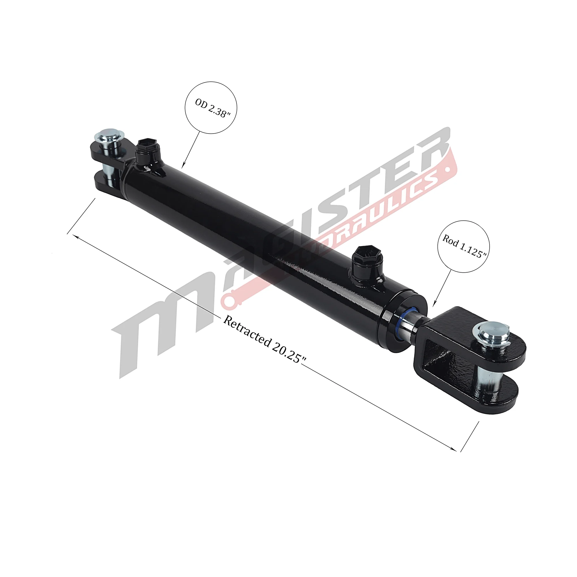 2" bore x 10" stroke ag clevis hydraulic cylinder