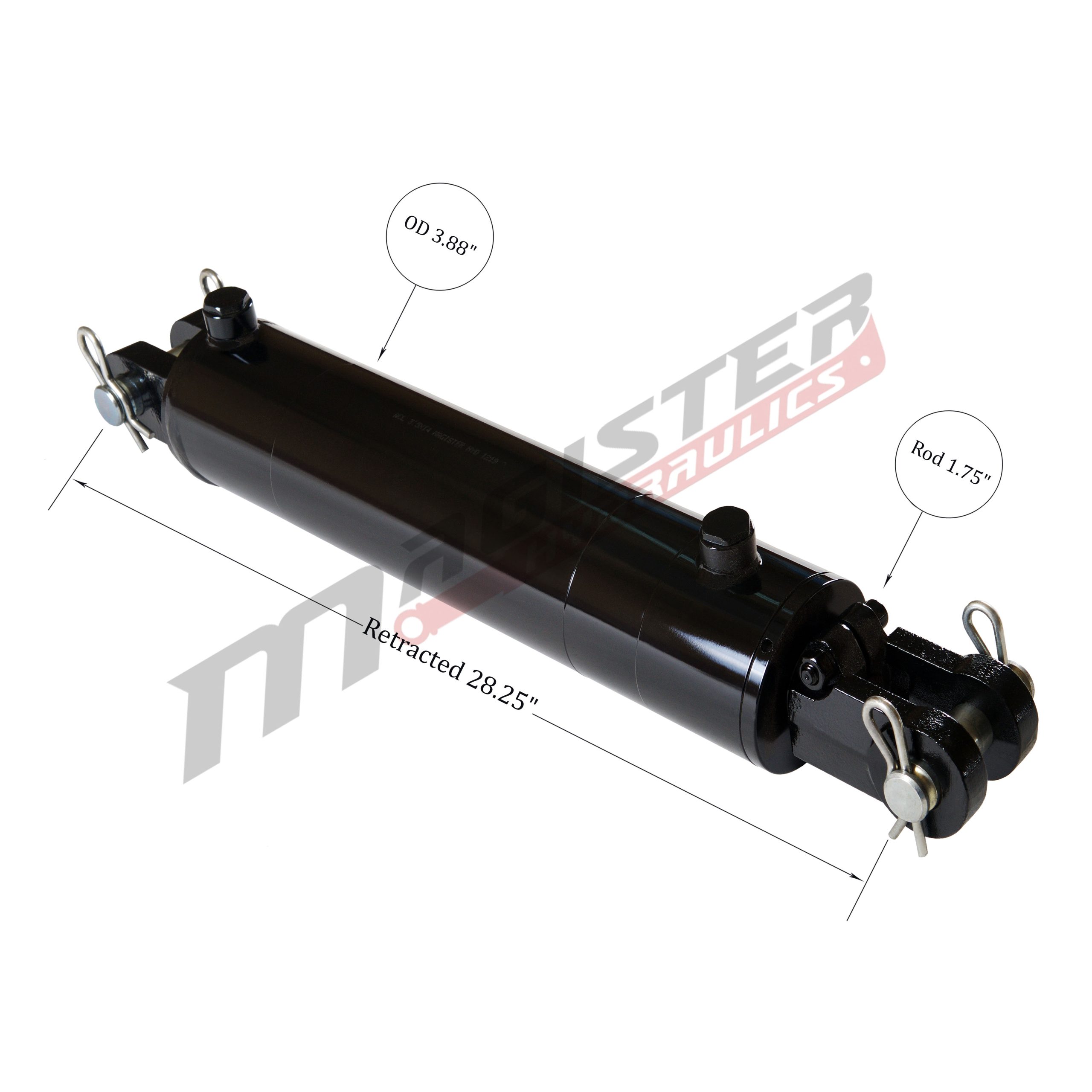 3.5" bore x 18" stroke clevis hydraulic cylinder