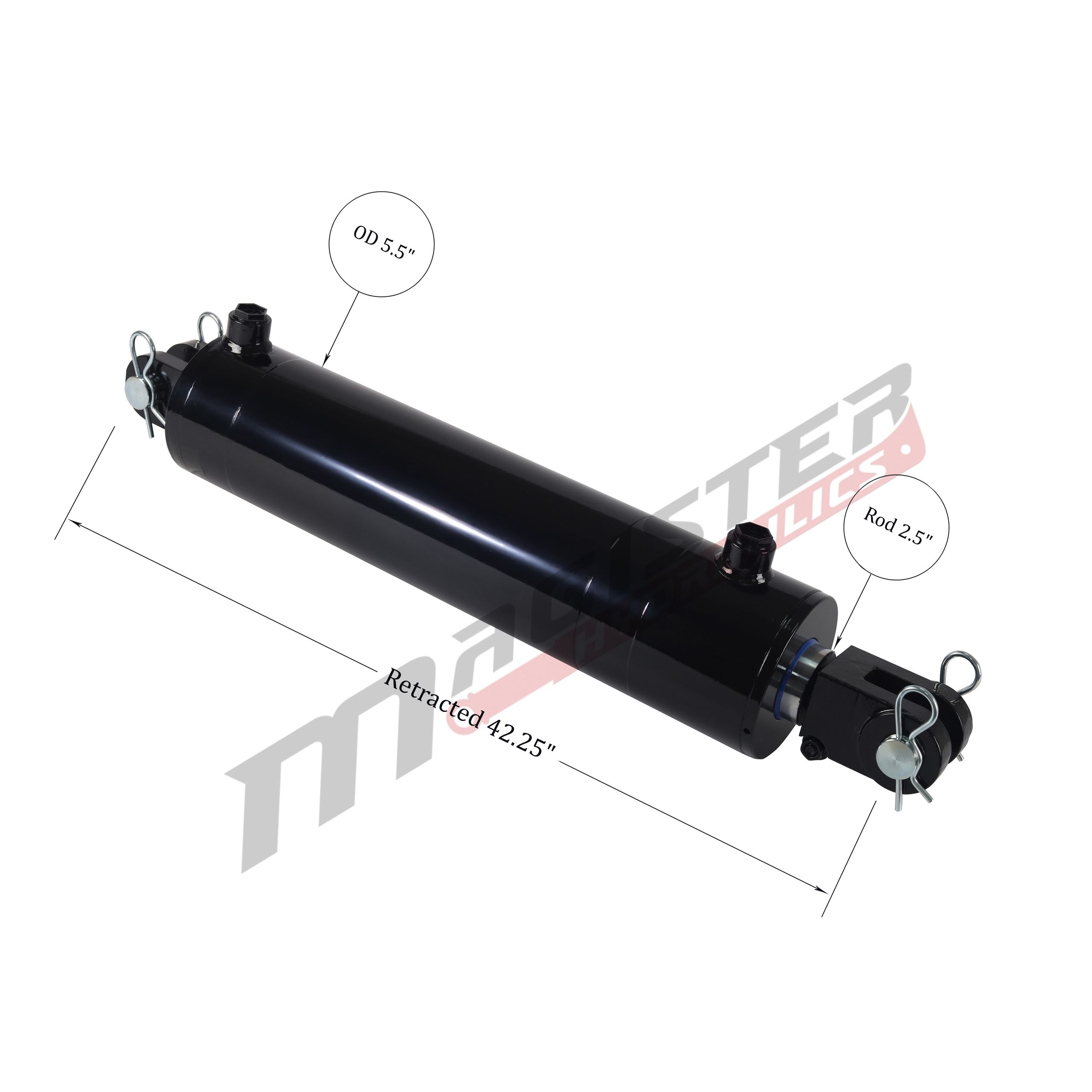 5" bore x 30" stroke clevis hydraulic cylinder