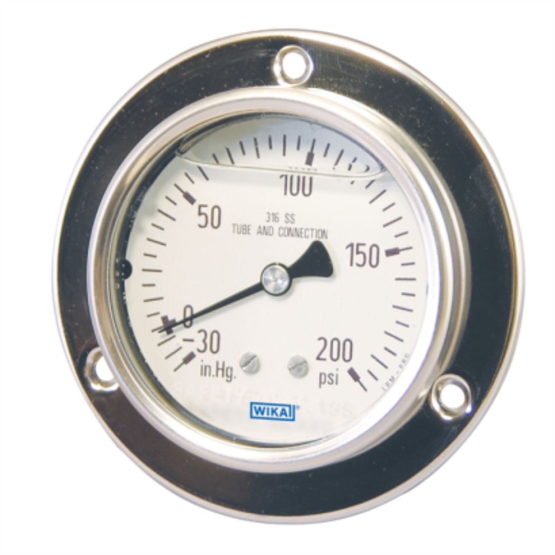 WIKA 2.5 Inch Back Mount Liquid Filled Pressure Gauge 0-30 PSI