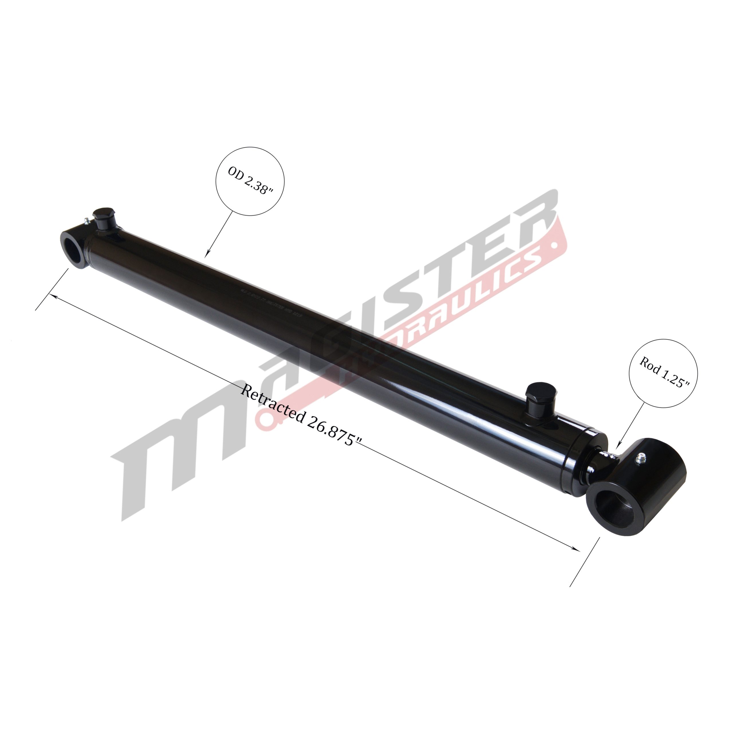 2" bore x 19.25" stroke loader hydraulic cylinder