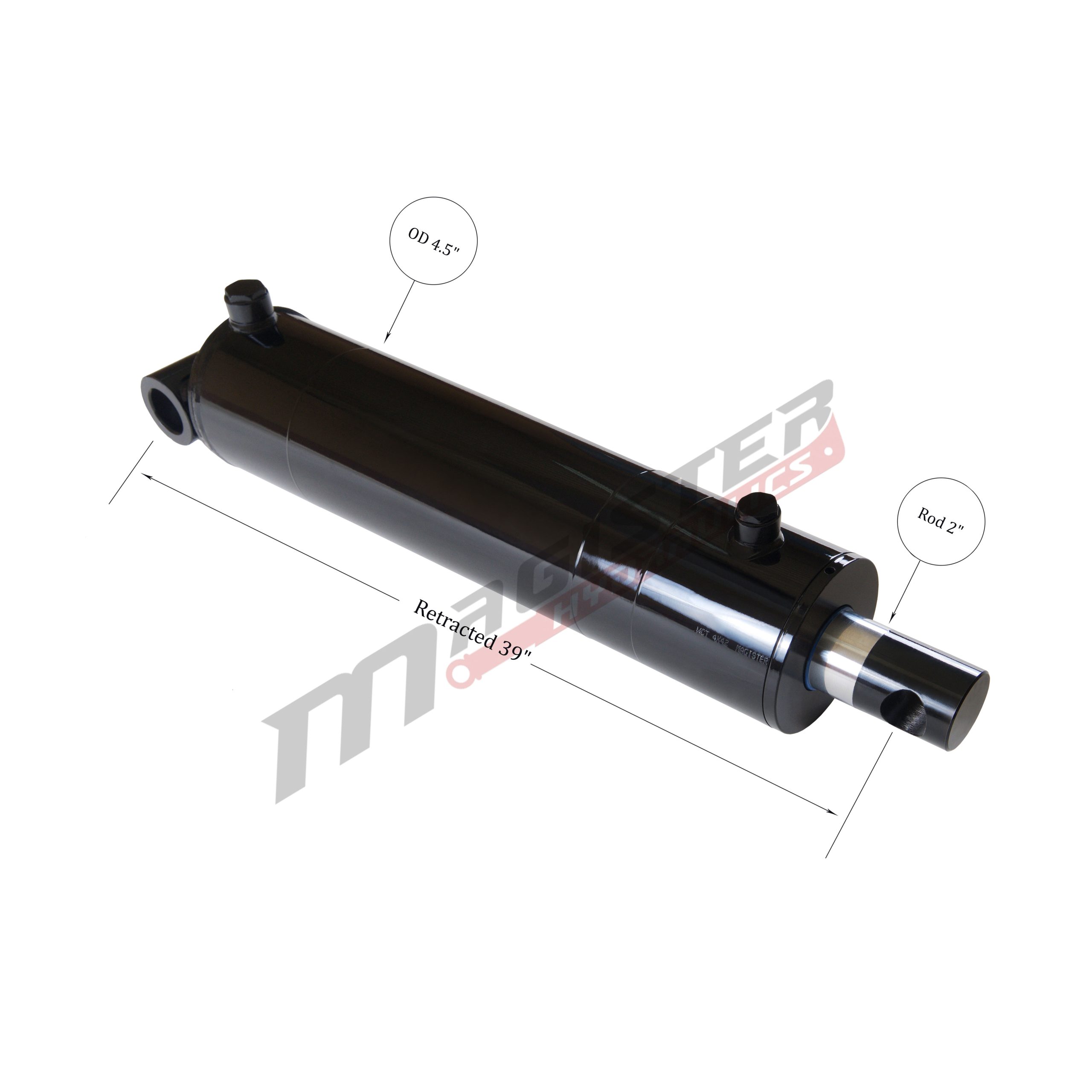 4" bore x 30" stroke pin eye hydraulic cylinder