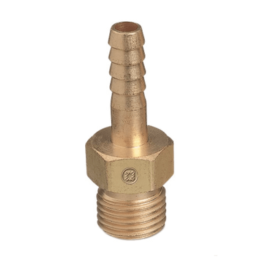 Western Enterprises Brass Hose Adaptors, Male/Barb, Brass, LH, 1/4 in, 50/BX, #41B