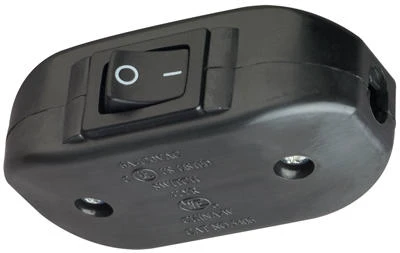 10 Amp Black Feed Cord Switch - Inline Cord Switch For Electrical Applications