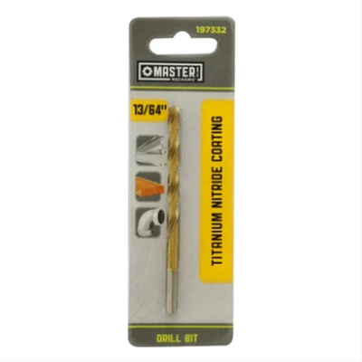 13/64 x 3-5/8 In. High-Speed Steel Drill Bit, Titanium Nitride Coated