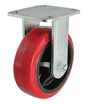 Red Poly Wheel, Rigid Caster, 6 In.