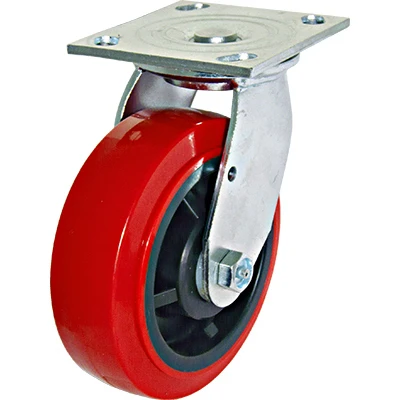 Red Poly Wheel, Swivel Caster, 6 In.