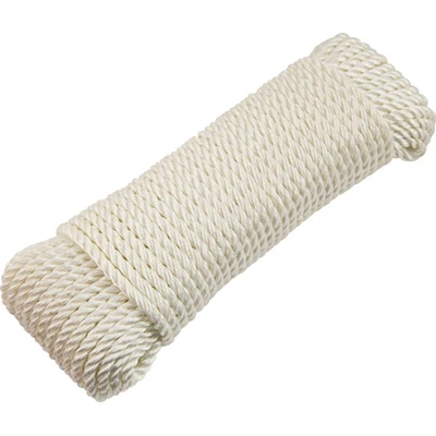 Anchor Rope, Double Diamond Braided, White, 3/8 In. x 100 Ft.