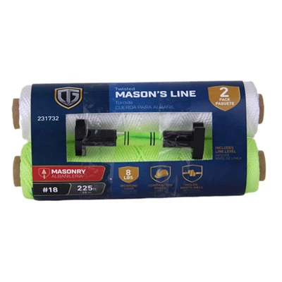 Mason Line Twine, Twisted, Neon Yellow, #18 x 225 Ft., 2-Pk.