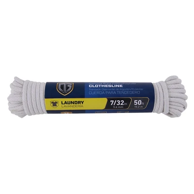 Clothesline, Diamond Braided Cotton, 7/32 In. x 50 Ft.