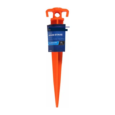 Ground Stake, Bright Orange Plastic, 11 In.