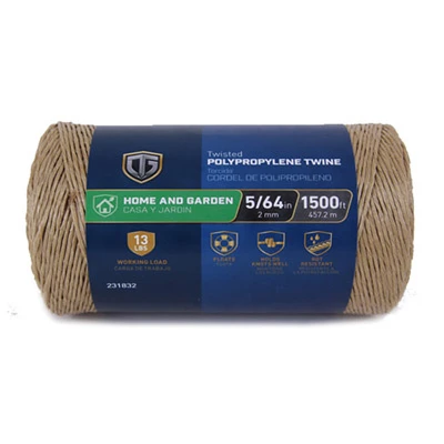 Polypropylene Twine, Brown, 1500 Ft.