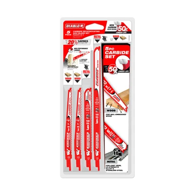 Reciprocating Blade Set, Carbide, 5-Pc.