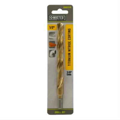1/2 x 6 In. High-Speed Steel Drill Bit, Titanium Nitride Coated